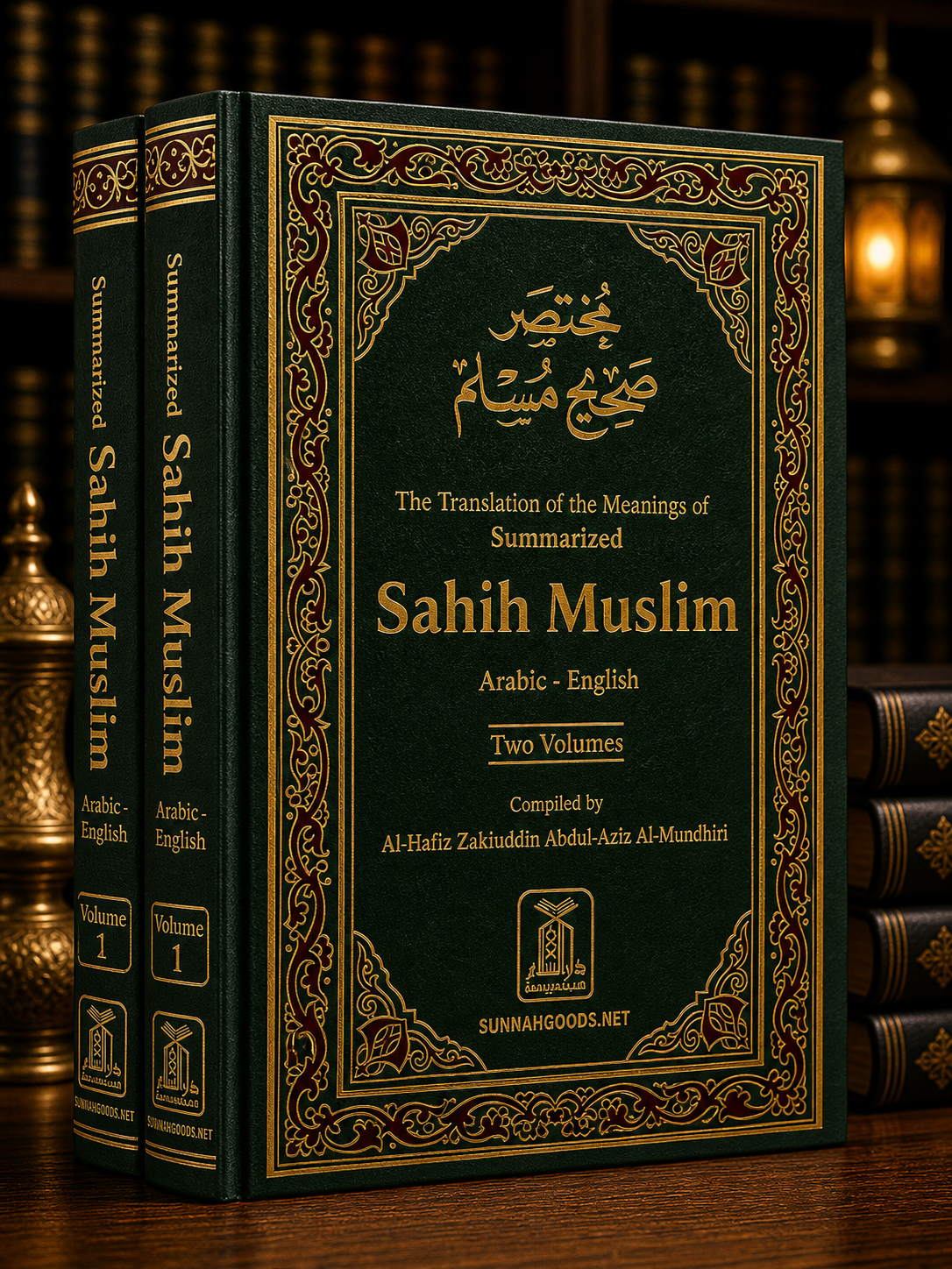 Summarized Sahih Muslim (Hardcover, 2 Volumes) – Arabic–English Edition