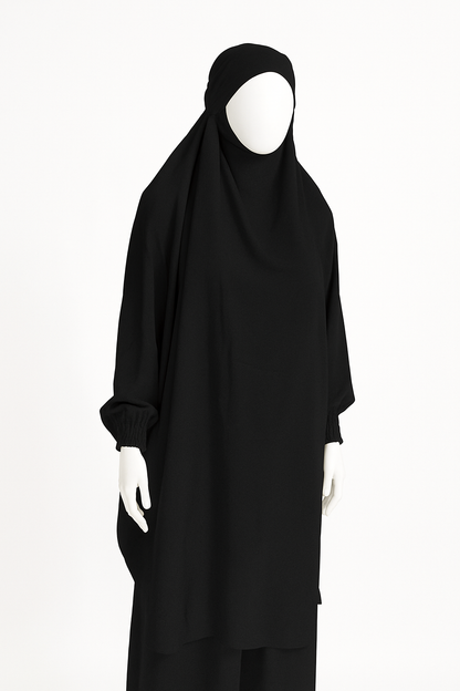2-Piece Jilbab in Crinkle Crepe – One Size, 19 Stunning Colors