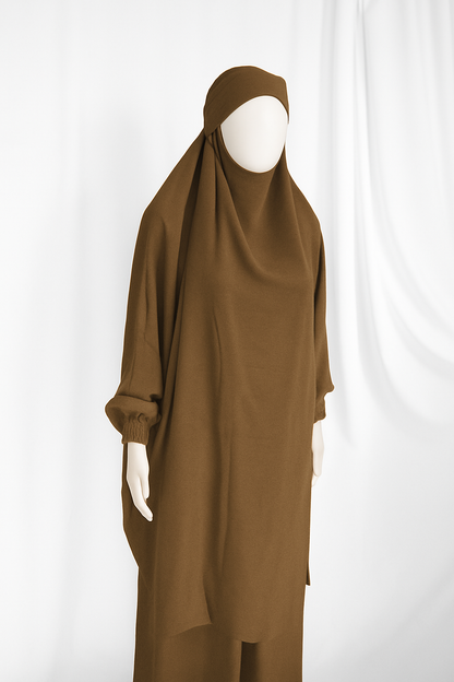 2-Piece Jilbab in Crinkle Crepe – One Size, 19 Stunning Colors