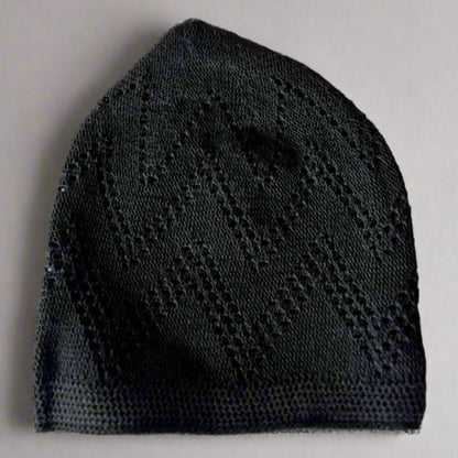 charcoal kuffi knit cap - muslim cap for prayer