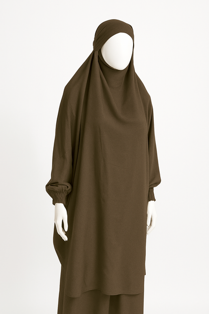 2-Piece Jilbab in Crinkle Crepe – One Size, 19 Stunning Colors