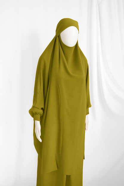 2-Piece Jilbab in Crinkle Crepe – One Size, 19 Stunning Colors
