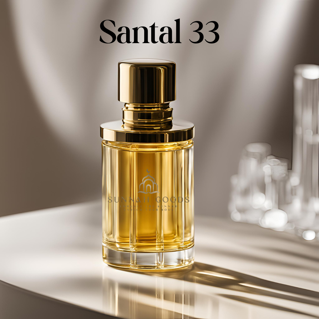 Sunnah Goods' impression of Le Labo Santal 33, a modern fragrance oil with woody and leathery tones.