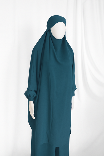 2-Piece Jilbab in Crinkle Crepe – One Size, 19 Stunning Colors