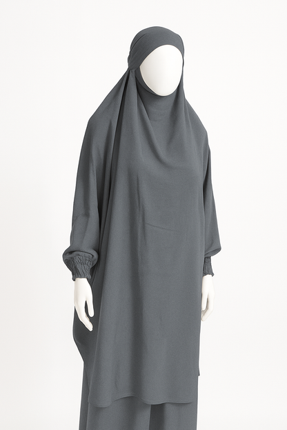 2-Piece Jilbab in Crinkle Crepe – One Size, 19 Stunning Colors