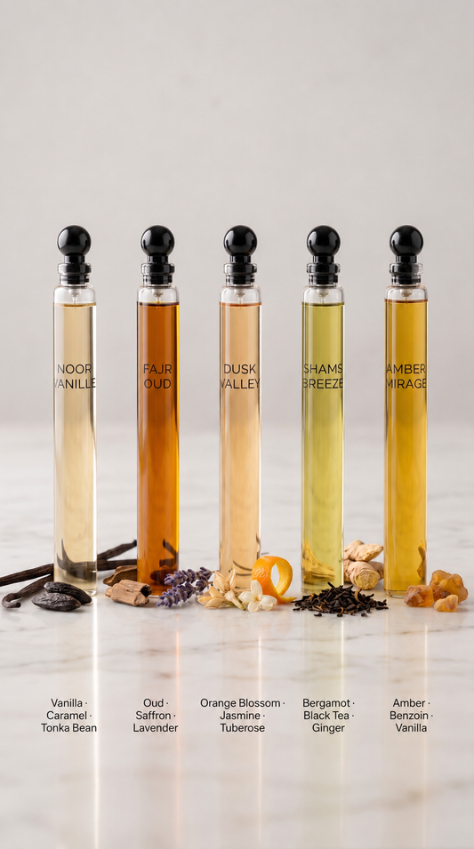 vanilla, oud, jasmine, berhamot, amber 5 ml tester fragrance