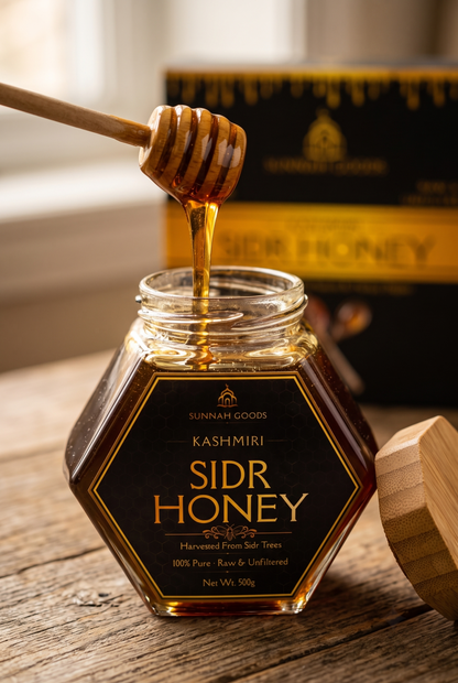 Raw Sidr Honey (Kashmiri) – Unpasteurized & Unfiltered, 500g Glass Jar